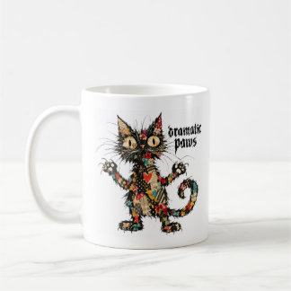 Tasse à café chat noir drôle Paws dramatiques