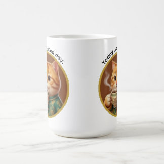 Tasse à café Chat Orange Mignon Aujourd'hui est un