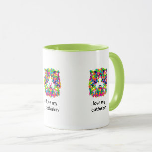 Tasse à café Chatfusion Abstraite J'adore Mon Chat