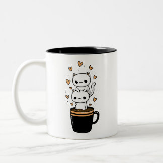 Tasse à café Chats Mignons Kawaii Mug Deux Tons