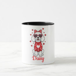 Tasse à café chien caniche Saint-Valentin 2026