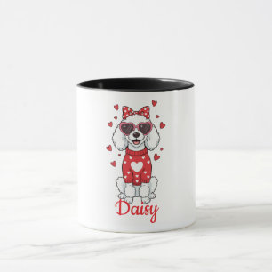 Tasse à café chien caniche Saint-Valentin 2026