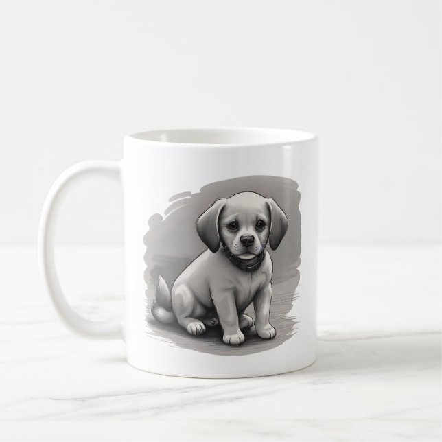 Tasse à café Chiot Mignon (Gauche)