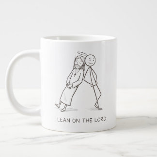 Tasse à café chrétienne avec personnage bâton Lean