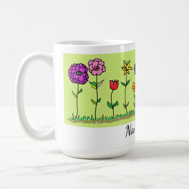 Tasse à café - Cinq fleurs simples (Gauche)