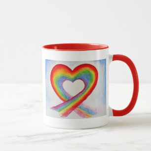 TASSE À CAFE COEUR ARC-EN-CIEL