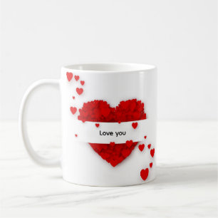Tasse à café Cœur d'amour romantique