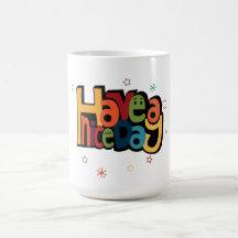 Tasse à café colorée rétro "Passez une bonne journ