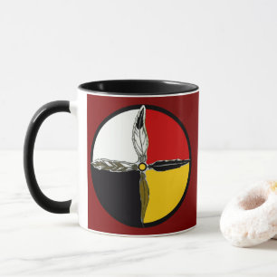 Tasse à café croix de la roue de médecine amérindi