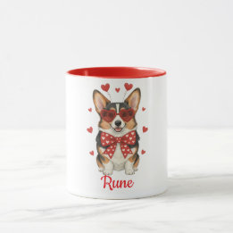 Tasse à café de chien Corgi joyeuse Saint-Valentin