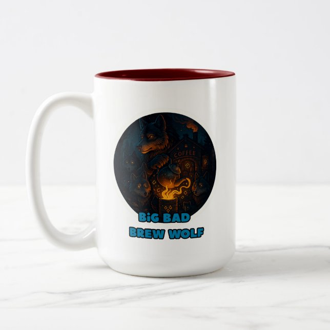 tasse à café de loup foncé (Gauche)