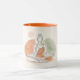 Tasse à café de méditation de yoga minimaliste