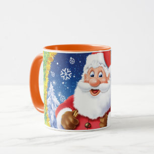 Tasse à café de Noël, Père Noël et sac de jouets.