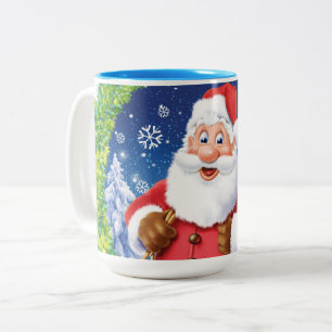 Tasse à café de Noël, Père Noël et sac de jouets.