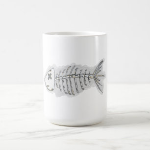 Tasse à café d'Halloween squelette de poisson