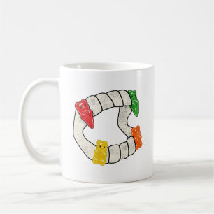 Tasse à café drôle aux dents d'ours gommé