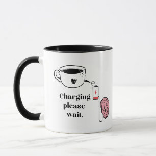 Tasse à café drôle de cerveau épuisé