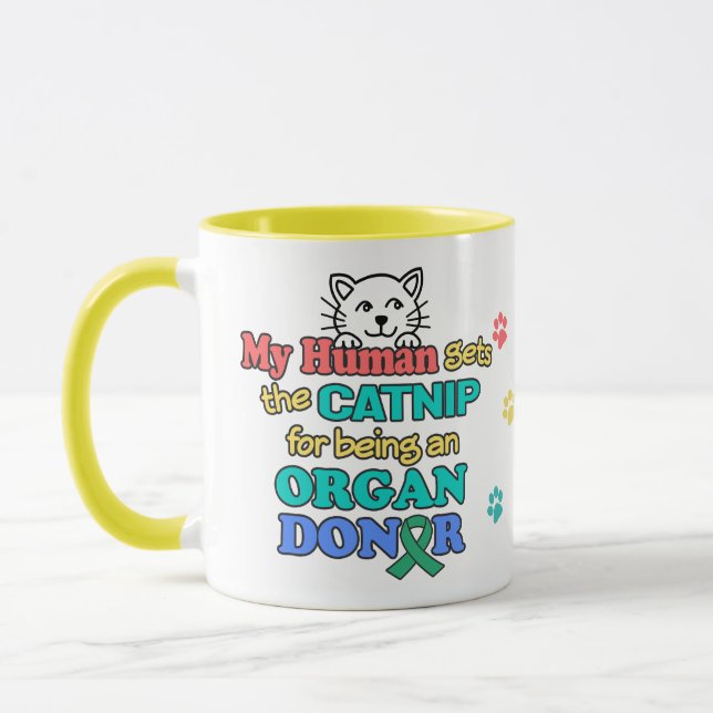 Tasse à café drôle de donneur d'organe de chat pou (Gauche)