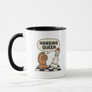 Tasse à café drôle de reine pendue d'échec
