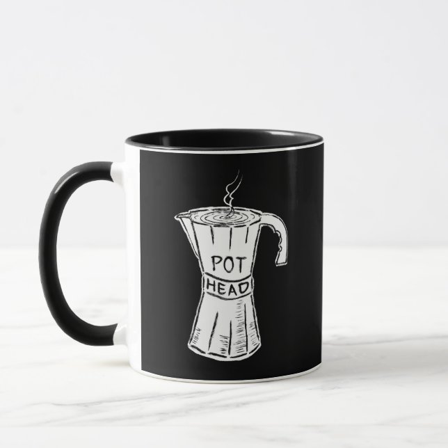 Tasse à café drôle Pot Head noir (Gauche)