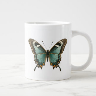 Tasse à café élégant papillon bleu