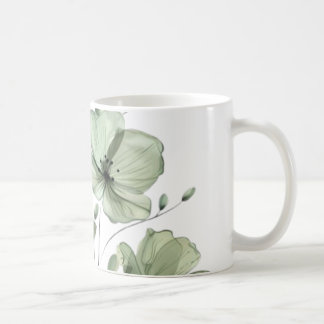 Tasse à café élégante avec illustration florale ve