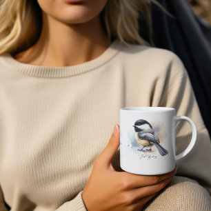 Tasse à café élégante mésange à tête noire
