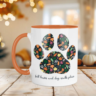 Tasse à café empreinte de patte automnale mignonne