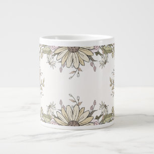 Tasse à café en art pastel doux tournesol et fleur