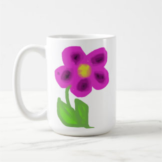 Tasse à café en art peint de fleur violette fantai