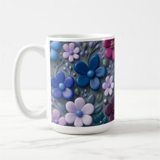 Tasse à café en céramique à motif floral 3D - Fl m