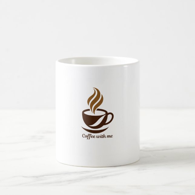 Tasse à café en céramique minimaliste "Coffee With (Centre)