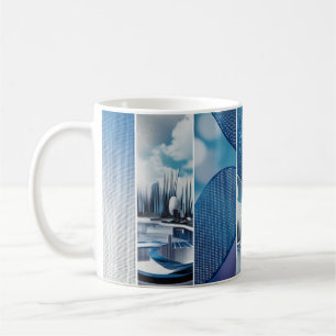 Tasse à café en céramique MugBlue Fade Dot Grid