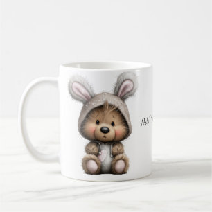 Tasse à café en céramique ours en lapin de dessin 