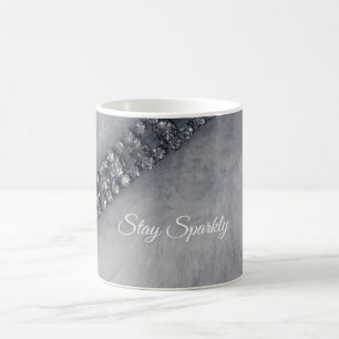 Tasse à café en diamants et fourrure scintillante