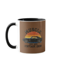 Tasse à café en fer de muscle car vintage 1970