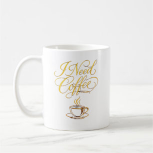 Tasse à café en or minimaliste – Typographie « J'a