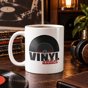 Tasse à café en vinyle 45 tours vintage – Musique