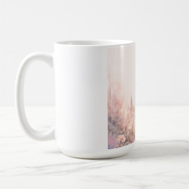 Tasse à café esthétique de fille florale rêveuse – (Gauche)