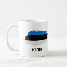 Tasse à café estonienne. Couleurs estoniennes
