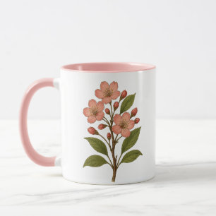 Tasse à café et à thé rose fleur de cerisier vinta