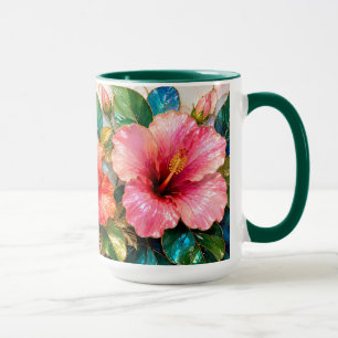 Tasse à café Fleur d'Hibiscus Rose Tropical