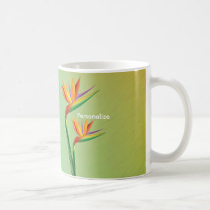 Tasse à café fleur tropicale oiseau de paradis