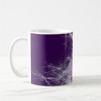 Tasse à café fleurs et graines de chardon, lilas