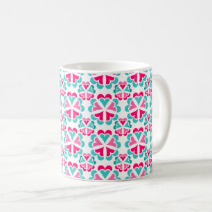 Tasse à café florale à deux tons