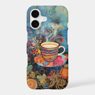 Tasse à café florale Boho – Collage de café artist