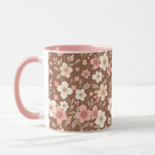 Tasse à café florale rose