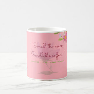 Tasse à café florale rose corail |