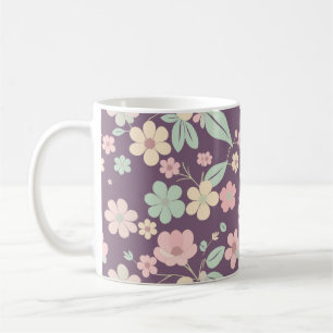 Tasse à café florale violette