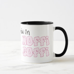 Tasse à café galloise : Hoffi Coffi, pois roses